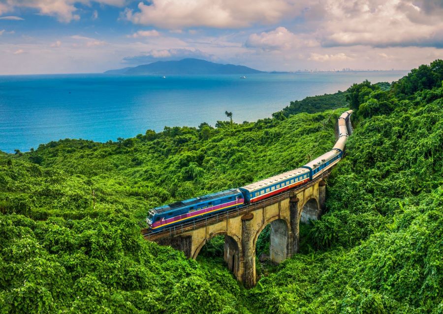 Vietnams-The-Reunification-Express-on-its-beautiful-green-route